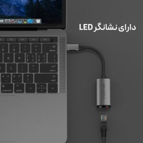 تصویر تبدیل USB-C به LAN لنشن مدل CU604 Lention USB C to Gigabit Ethernet Adapter CU604