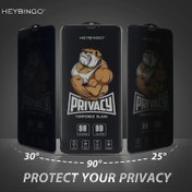 تصویر گلس محافظ صفحه نمایش حریم شخصی (پرایویسی) مدل Privacy Hey Bingo مناسب برای گوشی موبایل اپل iPhone 12 pro max 