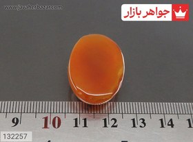 تصویر نگین عقیق نارنجی باباقوری سه پوست کد 132257 