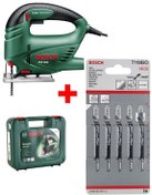 تصویر اره منبت کاری مویی جمع و جور PST 650 + 5 تکه تیغه چوبی T119BO بوش Bosch 