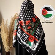 تصویر روسریِ سلام ( چفیه فلسطین ) مشکی 