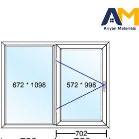 تصویر پنجره دوجداره upvc طرح 8 تک حالته 