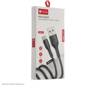 تصویر کابل تبدیل USB به USB-C پرووان مدل PCC400C طول 1 متر مشکی کابل تبدیل