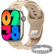 تصویر ساعت هوشمند اپل مدل M55 PRO MAX با بند سیلیکونی 