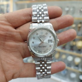 تصویر ساعت رولکس مردانه تقویم دار استیل ضدآب رنگ ثابت ارسال رایگان ROLEX