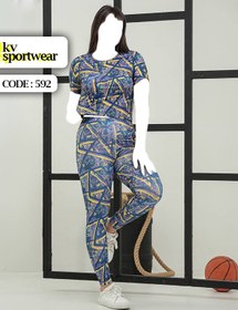 تصویر ست کراپ لگ ورزشی زنانه کد 0010 womens sports crop leg set code 0010