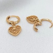 تصویر گوشواره زنانه آویز قلب طرح توری ژوپینگ مدل XUPING3019 