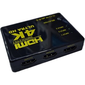 تصویر هاب سوئیچ 3 پورت HDMI مدل 4K 