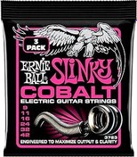 تصویر Ernie Ball سوپر اسلینکی گیتار الکتریک کبالت بسته 3 بسته - 9-42 گیج - ارسال 15 الی 20 روز کاری 