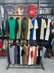 تصویر تیشرت رینگی مردانه قواره دار سایز ۳XL سبز مشکی 