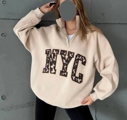 تصویر نیمزیپ پلنگی جنس :دورس داخل کرکی سفید , مشکی , قهوه‌ای , کرم , فری سایز زنانه 