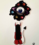 تصویر پچ حرارتی (برچسب، آرم، استیکر) لباس و پارچه مخمل چسب دار پک دوتایی کد۲ 