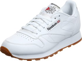 تصویر چرم کلاسیک Reebok ، کفش ژیمناستیک پسران ا Reebok Men's Classic Leather Sneaker 11.5 White/Gum 2 Reebok Men's Classic Leather Sneaker 11.5 White/Gum 2