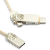 تصویر کابل تبدیل USB به لایتنینگ/microUSB/USB-C دبلیو کی مدل wdc-015 طول 1 متر 