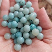 تصویر مهره سنگ آمازونیت سایز 8 سنگ اصل گوی سنگ طبیعی معدنی 