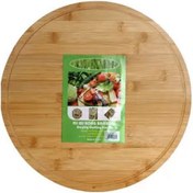 تصویر تخته گوشت بامبو طرح گرد قطر 28 سانتی متری 