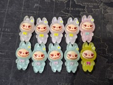 تصویر استیکر برجسته فانتزی موبایل طرح لبوبو شب تاب - زرد 