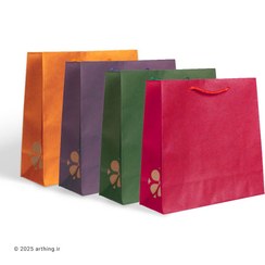 تصویر ساک دستی کرافت رنگی سایز ۲۳×۲۳×۹ با بندپیچ 