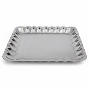 تصویر سینی استیل مستطیل مدل کنگره سایز ۳ 