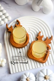 تصویر زیر لیوانی طرح گوزن گرد 