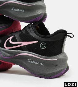 تصویر کفش کتانی زنانه مشکی صورتی NIKE zoom x smiley مدل 4605 