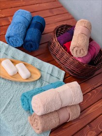 تصویر حوله بهباف آذر تبریز - آبی 