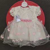 تصویر سارافون پروانه نوزادی تا 3 سال لباس بچه گانه دخترانه لباس عروس لباس مجلسی شومیز دخترانه 