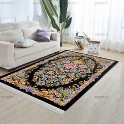 تصویر فرش ماشینی فرشینه طرح ابریشمی کد A007 سایز ۸۰ در ۵۰ سانتی متر 