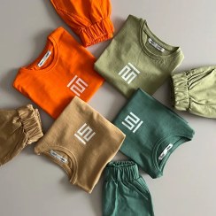 تصویر رکابی و شلوارک نخ پنبه مناسب ۶تا۱۱سال 