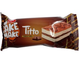 تصویر مزمز کیک لایه ای وانیلی با کرم شکلات کیک میک 42گرم 