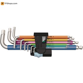 تصویر مجموعه 9 عددی آچار آلن استیل ورا مدل 05022669001 Hex-Plus Multicolour L-key set