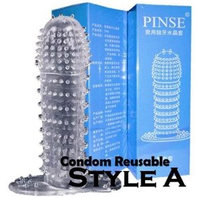 تصویر کاندوم ژله‌ای خاردار مدل پنیس مدل A Condom Reusable PINSE A