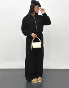 تصویر ست دو تیکه کبریتی زنانه سایز فری کرم 