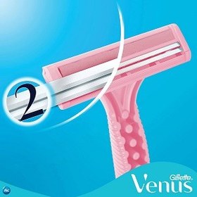 تصویر خودتراش ژیلت (Gillette) مدل Simply Venus 2 بسته 5 عددی رنگ صورتی تیغ اصلاح