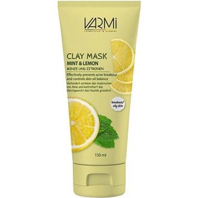 تصویر ماسک خاک رس وارمی عصاره لیمو نعنا حجم 150 میلی لیتر Warmi clay mask with mint lemon extract volume 150 ml