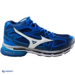 تصویر کفش والیبال میزانو رنگ آبی Mizuno volleyball shoes, blue color