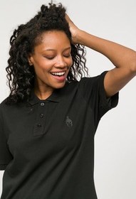 تصویر عکس پولوشرت زنانه برند BERNOTTİ79 رنگ مشکی کد ty144062862 Polo Yaka Siyah Kadın T-shirt