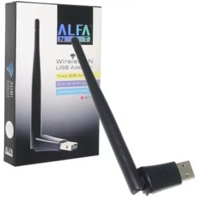 تصویر دانگل شبکه USB بی سیم ALFA آلفا مدل W-113 آنتن کوتاه 