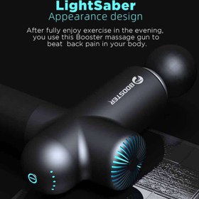 تصویر ماساژور تفنگي بوستر مدل light saber AI inside با سری گرمایشی LS AI inside booster Massage Gun