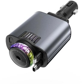 تصویر شارژر فندکی خودرو 45 وات 5 کاره مدل D1 STARLIGHT CAR CHARGER D1