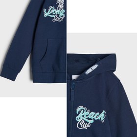 تصویر سویشرت پسرانه sinsay طرح club beach رنگ سورمه ای - 3 تا 4 سال lc waikiki kids sweatshirt