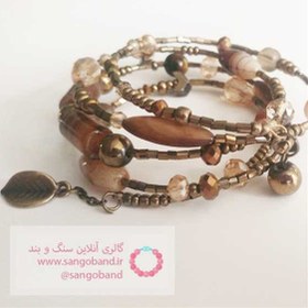 تصویر دستبند فنری عقیق 