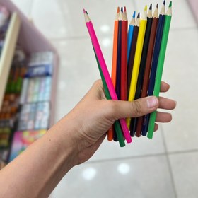 تصویر مداد رنگی 12 تایی مدل HJ-6824 