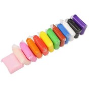 تصویر خمیر کلی ۱۲ رنگ‌(خمیر سبک )سایز بزرگ کپی 