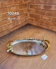 تصویر سینی بیضی متوسط استیل_برنج زبنق