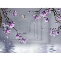 تصویر پوستردیواری سه بعدی شکوفه زیبا کد NT-139 