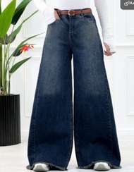 تصویر شلوار لی شافل زنانه دمپا ریش رنگ سورمه‌ای با رادو - ۳۱=۴۰ 