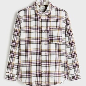 تصویر پیراهن چهارخانه با فیت معمولی برند H&M Checked Regular Fit Shirt