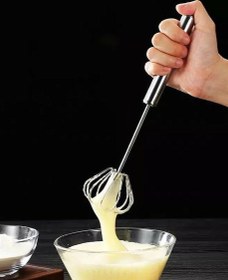 تصویر همزن دستی مدل فشاری چرخشی Steel hand mixer