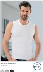 تصویر زیرپوش رکابی آستین حلقه ای مردانه نخ پنبه آنیت یقه هفت مدل 1110 